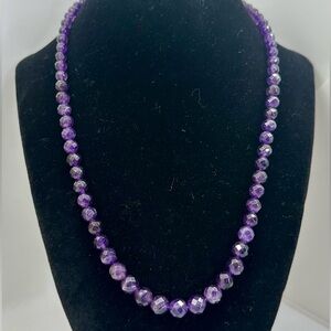 JAY KING DRT Desert Rose Trading Silver Purple Faceted Amethyst Beaded Necklace